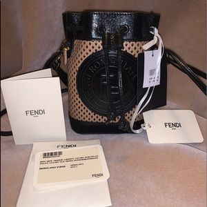 Fendi Mon Tresor Mini Beige Leather Cross Body Bag